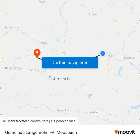 Gemeinde Langenrohr to Moosbach map