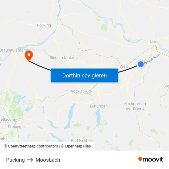 Pucking to Moosbach map