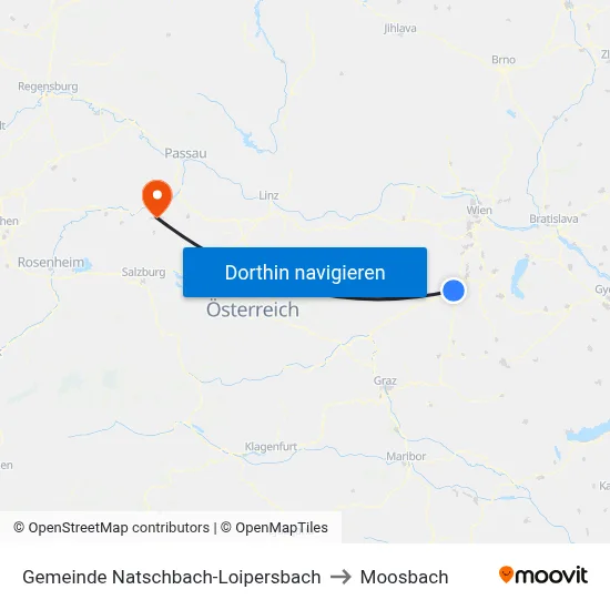 Gemeinde Natschbach-Loipersbach to Moosbach map
