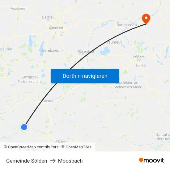 Gemeinde Sölden to Moosbach map