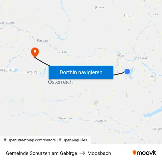 Gemeinde Schützen am Gebirge to Moosbach map