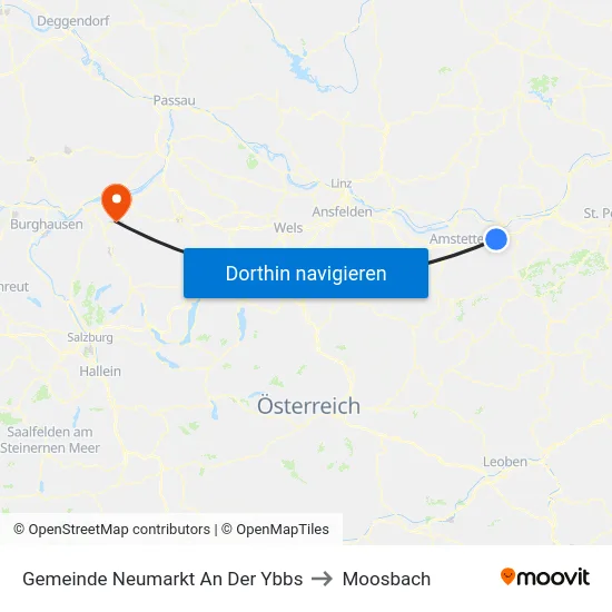 Gemeinde Neumarkt An Der Ybbs to Moosbach map