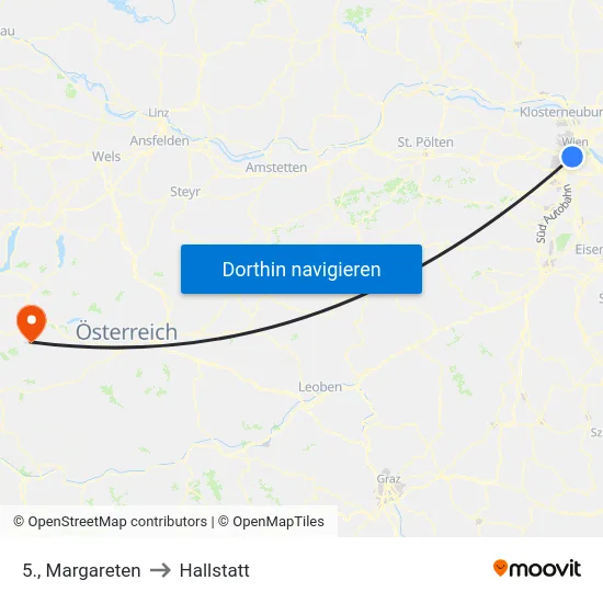 5., Margareten to Hallstatt map