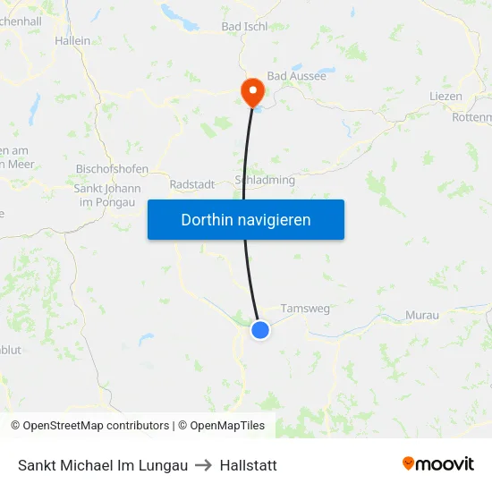 Sankt Michael Im Lungau to Hallstatt map