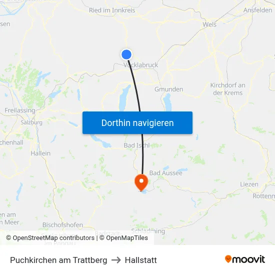Puchkirchen am Trattberg to Hallstatt map