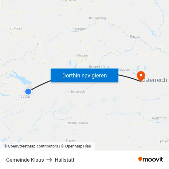 Gemeinde Klaus to Hallstatt map
