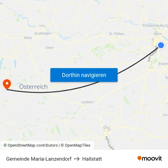 Gemeinde Maria-Lanzendorf to Hallstatt map