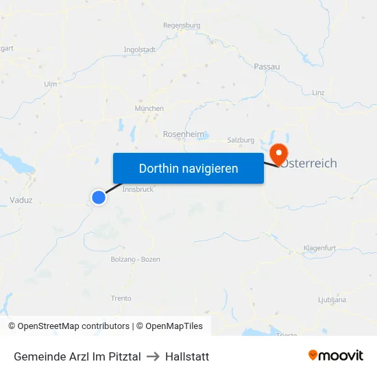 Gemeinde Arzl Im Pitztal to Hallstatt map