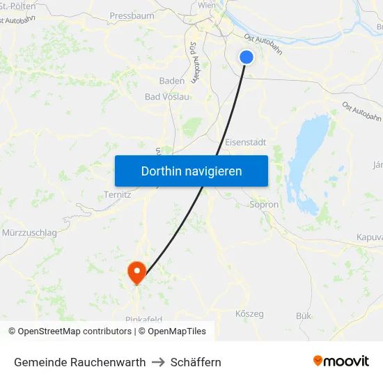 Gemeinde Rauchenwarth to Schäffern map