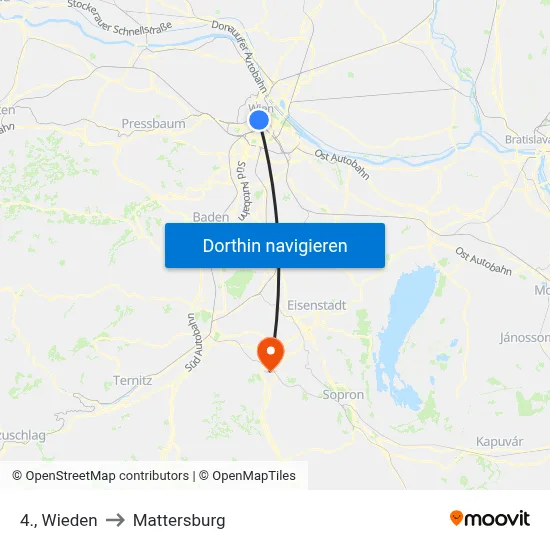 4., Wieden to Mattersburg map