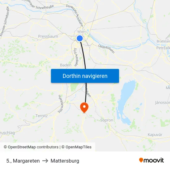 5., Margareten to Mattersburg map