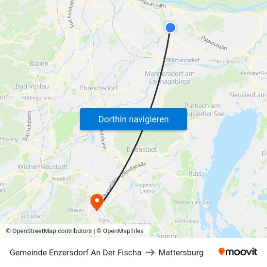 Gemeinde Enzersdorf An Der Fischa to Mattersburg map