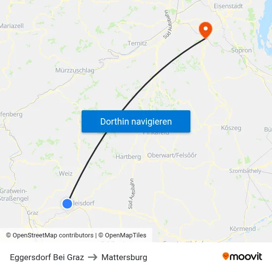 Eggersdorf Bei Graz to Mattersburg map