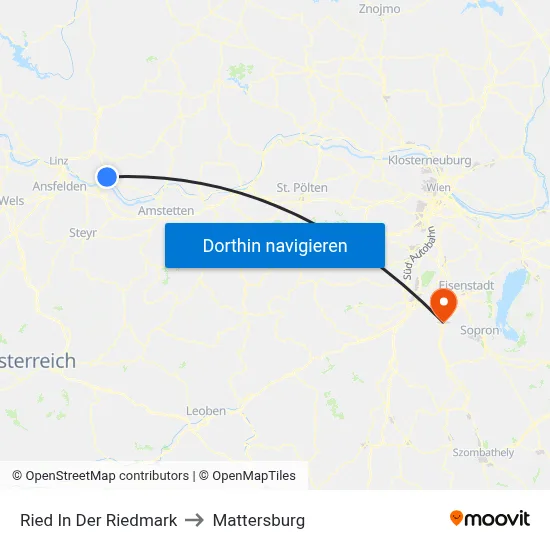 Ried In Der Riedmark to Mattersburg map