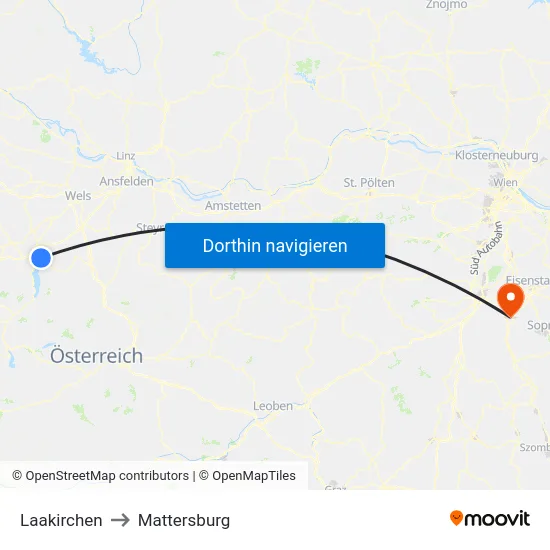 Laakirchen to Mattersburg map