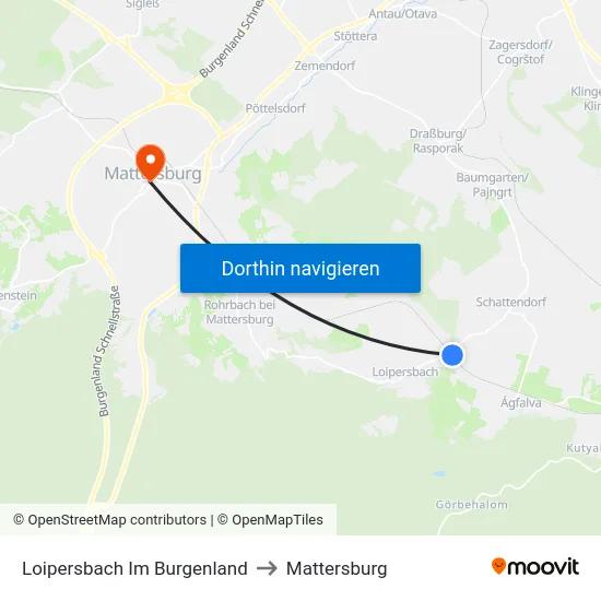 Loipersbach Im Burgenland to Mattersburg map