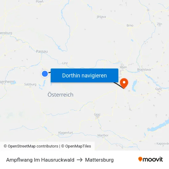 Ampflwang Im Hausruckwald to Mattersburg map