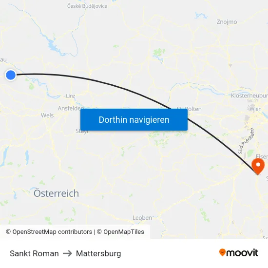 Sankt Roman to Mattersburg map