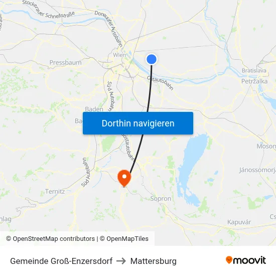 Gemeinde Groß-Enzersdorf to Mattersburg map