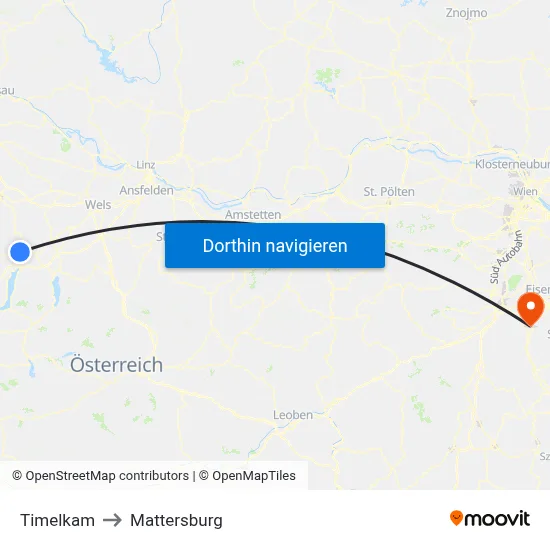 Timelkam to Mattersburg map