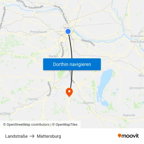 Landstraße to Mattersburg map