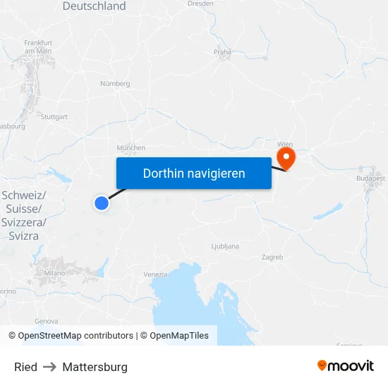 Ried to Mattersburg map