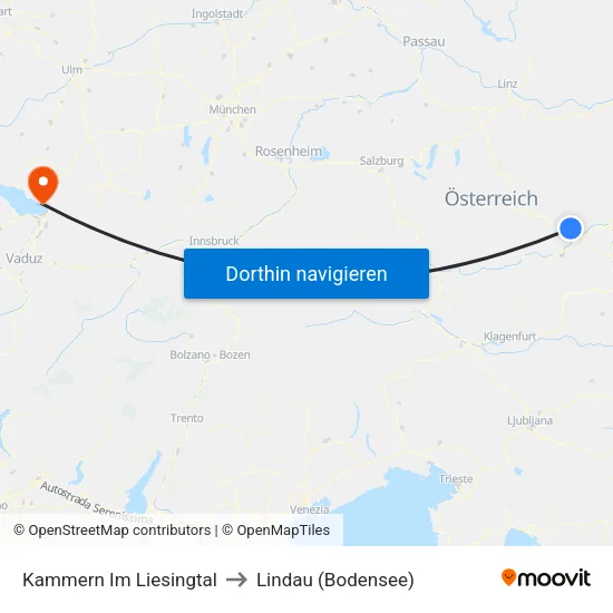 Kammern Im Liesingtal to Lindau (Bodensee) map