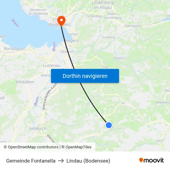 Gemeinde Fontanella to Lindau (Bodensee) map