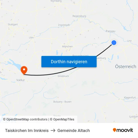 Taiskirchen Im Innkreis to Gemeinde Altach map