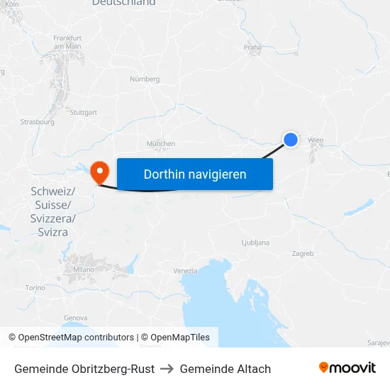 Gemeinde Obritzberg-Rust to Gemeinde Altach map