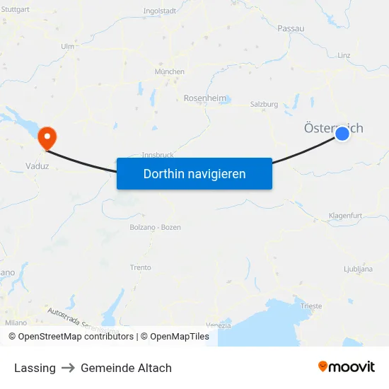 Lassing to Gemeinde Altach map