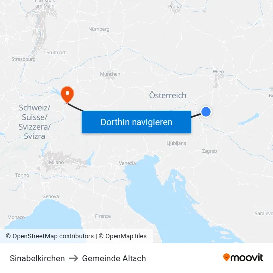 Sinabelkirchen to Gemeinde Altach map