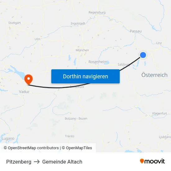 Pitzenberg to Gemeinde Altach map