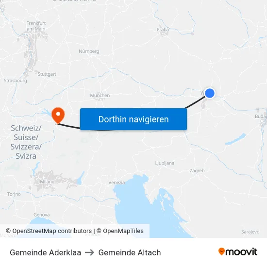 Gemeinde Aderklaa to Gemeinde Altach map