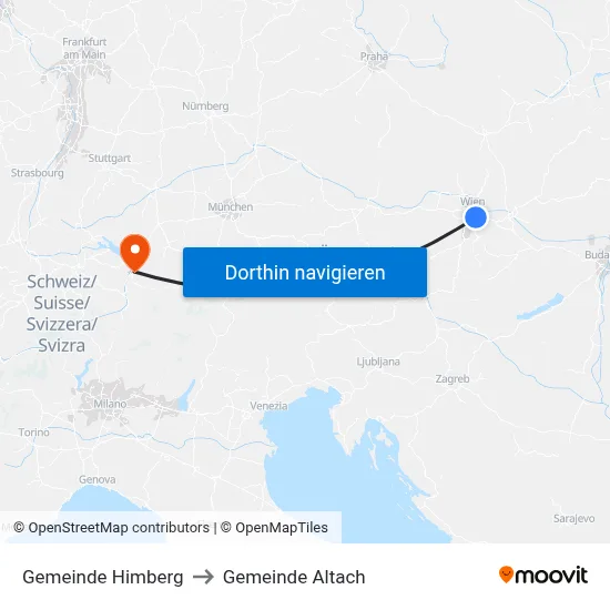 Gemeinde Himberg to Gemeinde Altach map