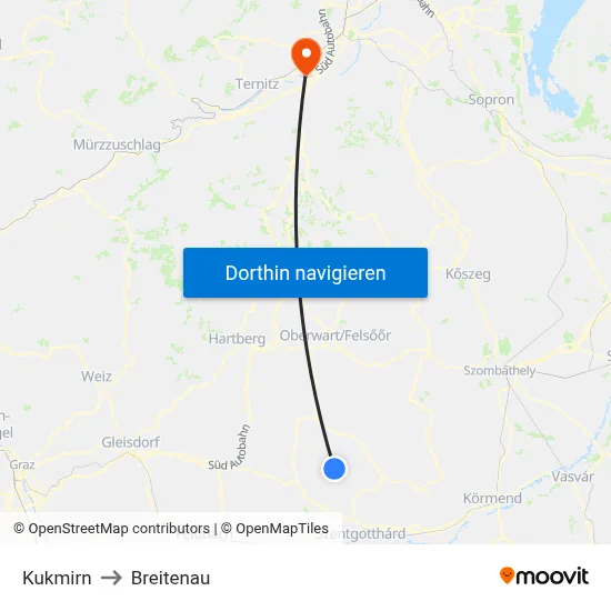 Kukmirn to Breitenau map