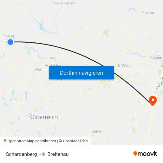 Schardenberg to Breitenau map