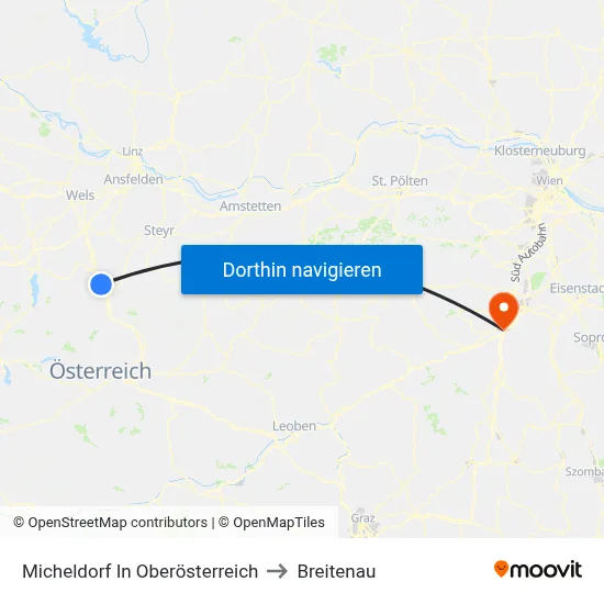 Micheldorf In Oberösterreich to Breitenau map