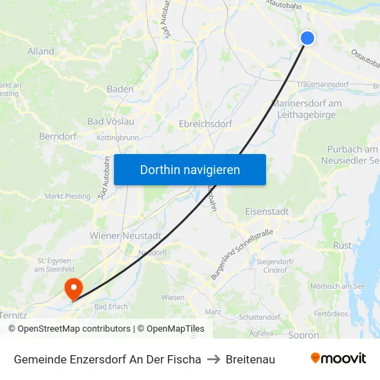 Gemeinde Enzersdorf An Der Fischa to Breitenau map