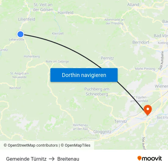 Gemeinde Türnitz to Breitenau map