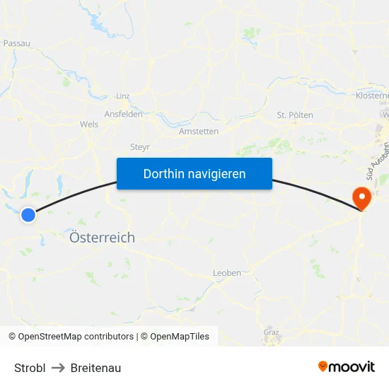 Strobl to Breitenau map