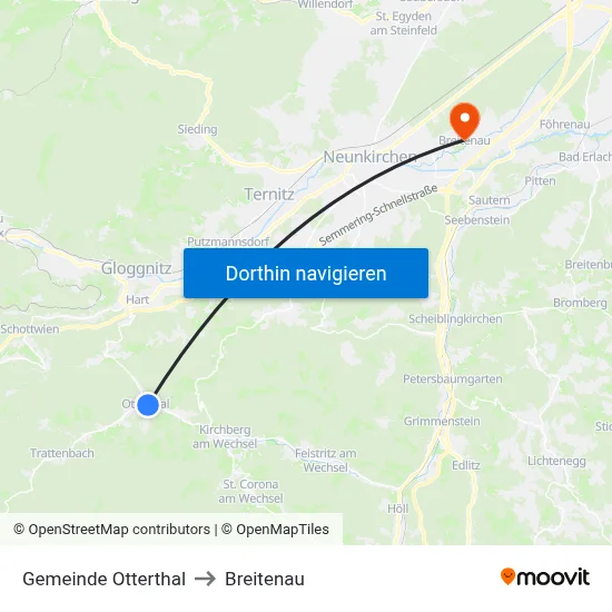 Gemeinde Otterthal to Breitenau map