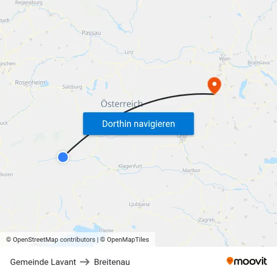 Gemeinde Lavant to Breitenau map