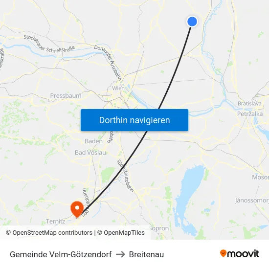 Gemeinde Velm-Götzendorf to Breitenau map