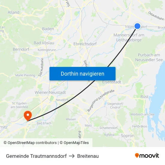 Gemeinde Trautmannsdorf to Breitenau map