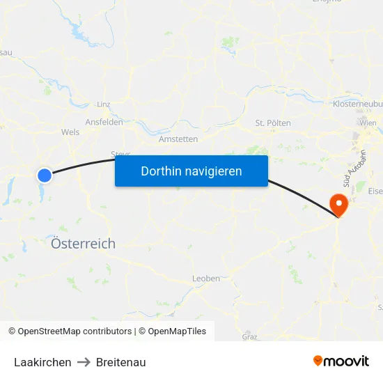 Laakirchen to Breitenau map