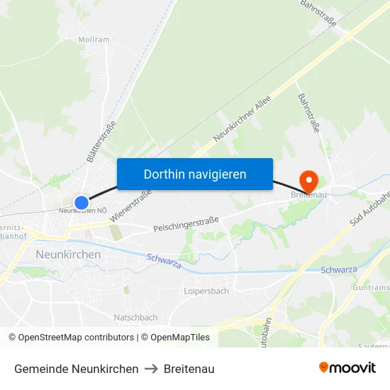 Gemeinde Neunkirchen to Breitenau map