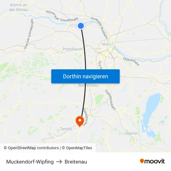 Muckendorf-Wipfing to Breitenau map