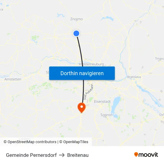 Gemeinde Pernersdorf to Breitenau map