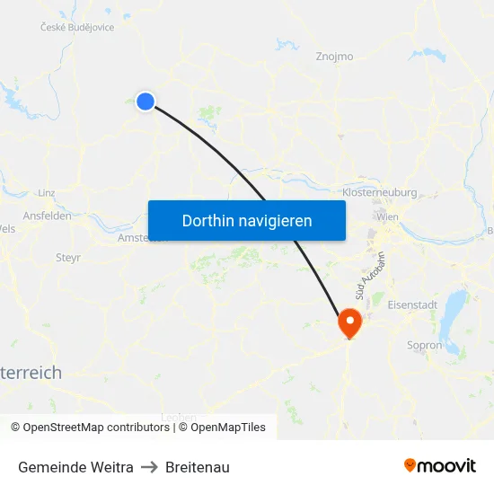 Gemeinde Weitra to Breitenau map